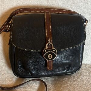 Dooney & Bourke Black and Brown Leather Crossbody Bag